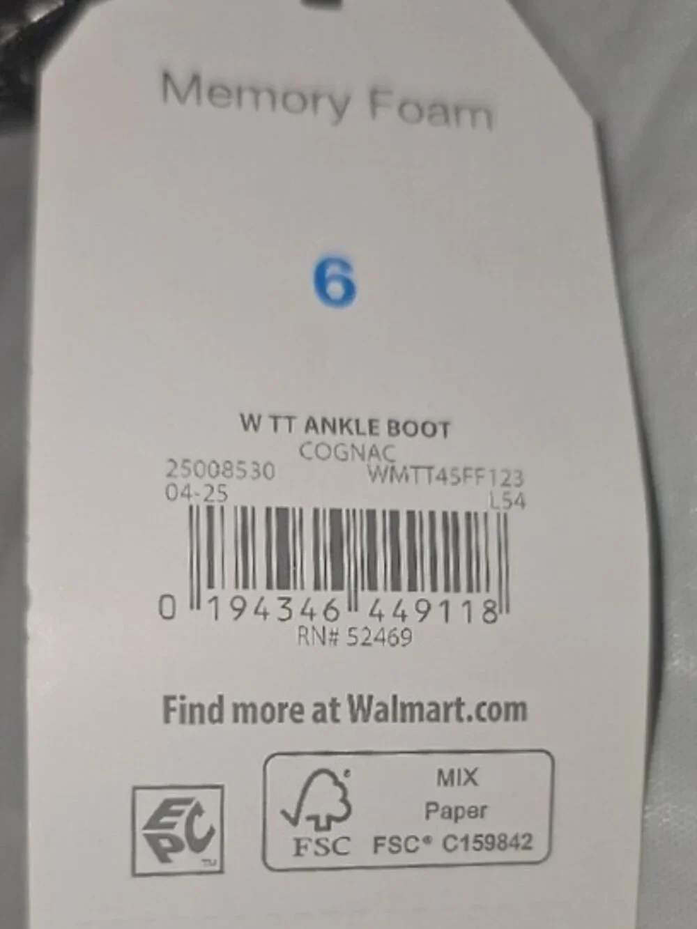 Time and Tru Women's Size 6 Zippered Ankle Boots Cognac New